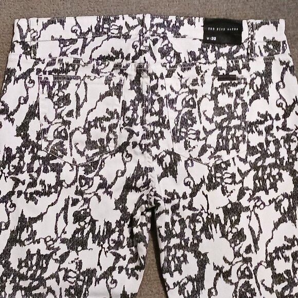 Joe's High Water Ankle Jeans Womens 32 White/Black Abstract Print Denim Pants - Picture 5 of 10